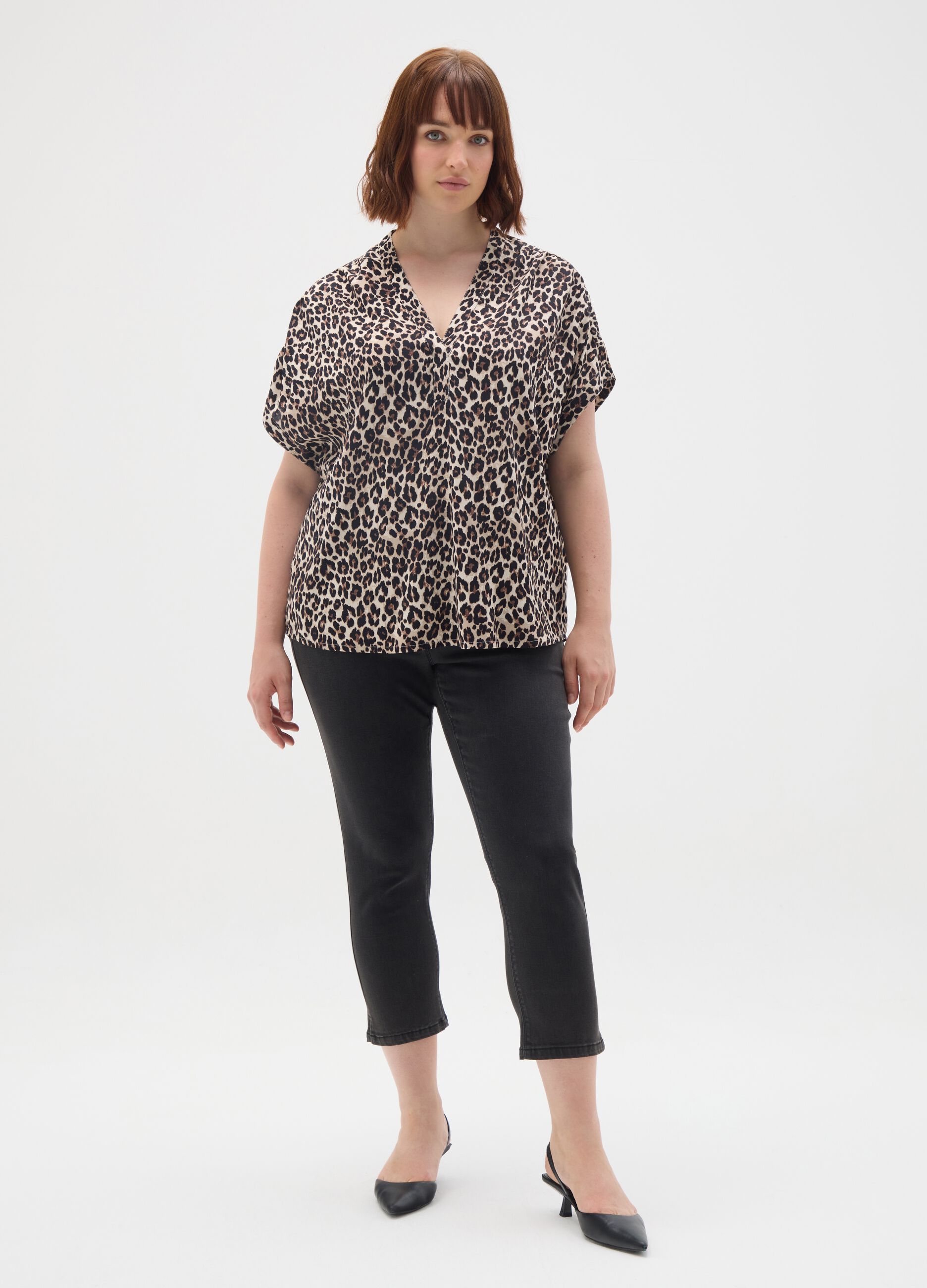 Multicolour pure viscose blouse regular fit