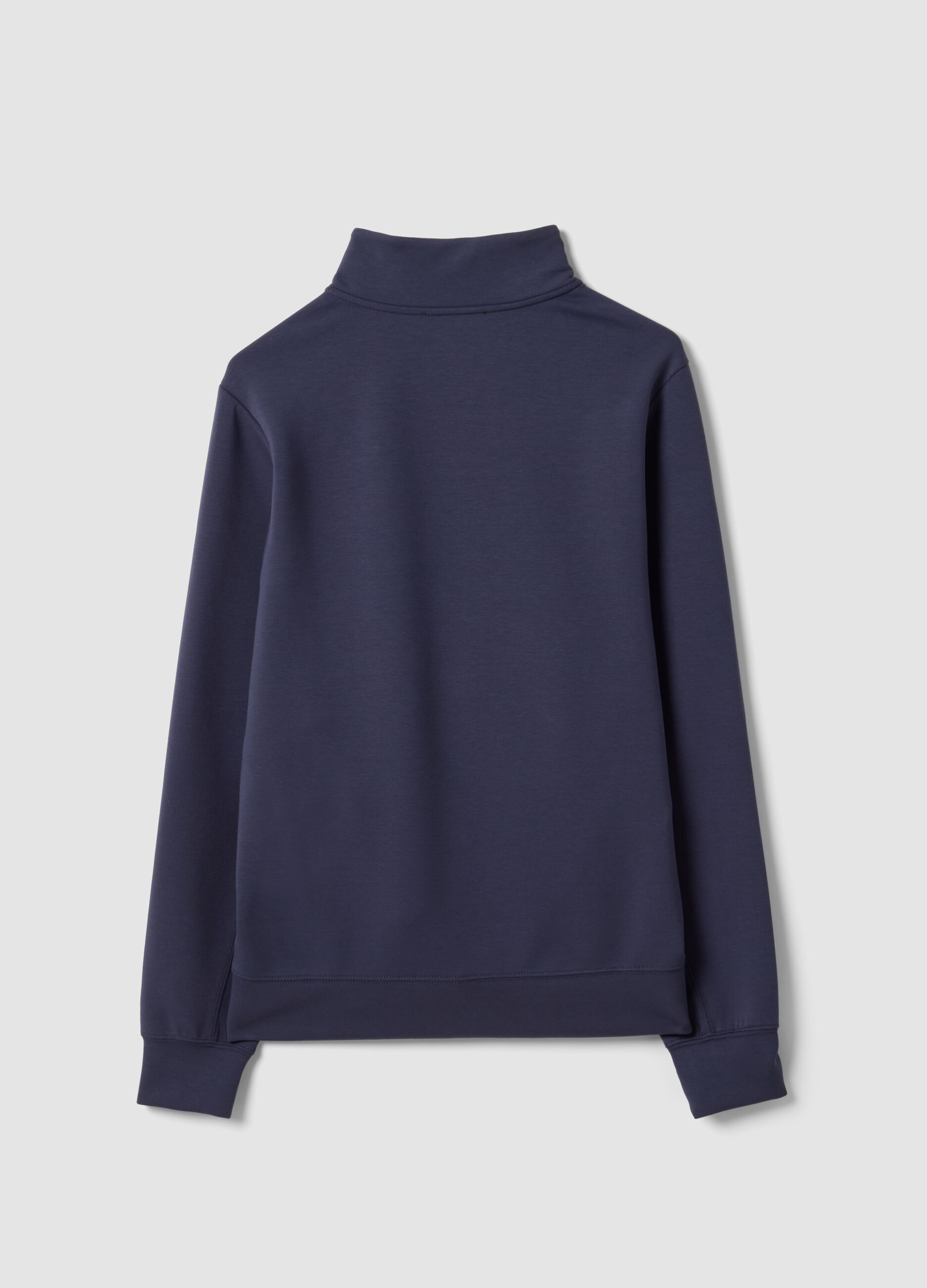Full-zip blu con colletto in tessuto elasticizzato Easy Dry regular fit