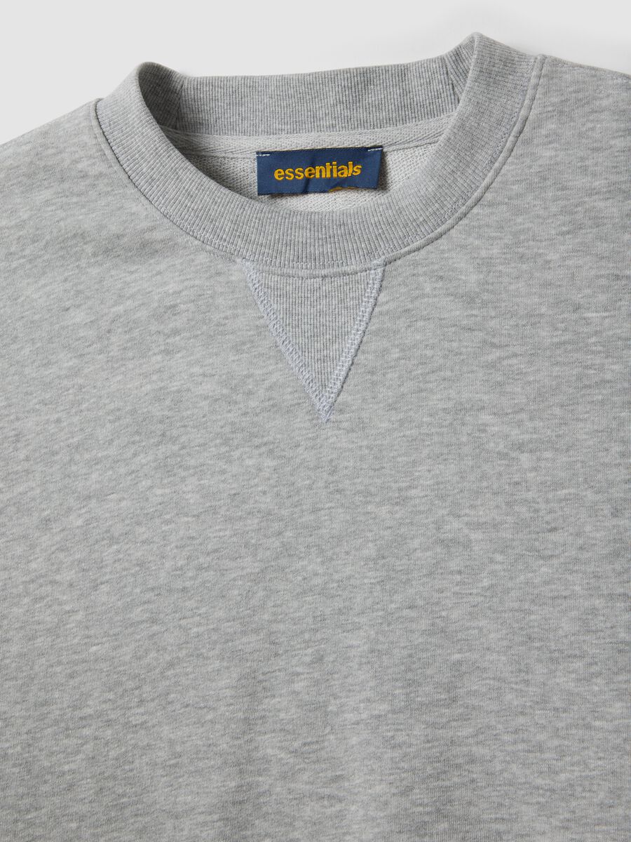 Grey crew-neck cotton-blend sweatshirt, regular fit_2