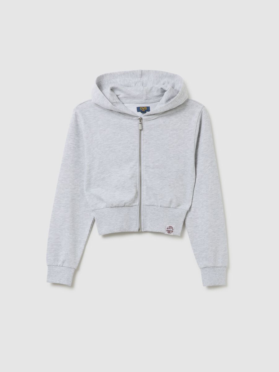 Grey Cotton Girls' Hooded Fitted Sweatshirt_3