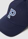 Blue Pure Cotton Cap with Adjustable Visor and Embroidered P_2