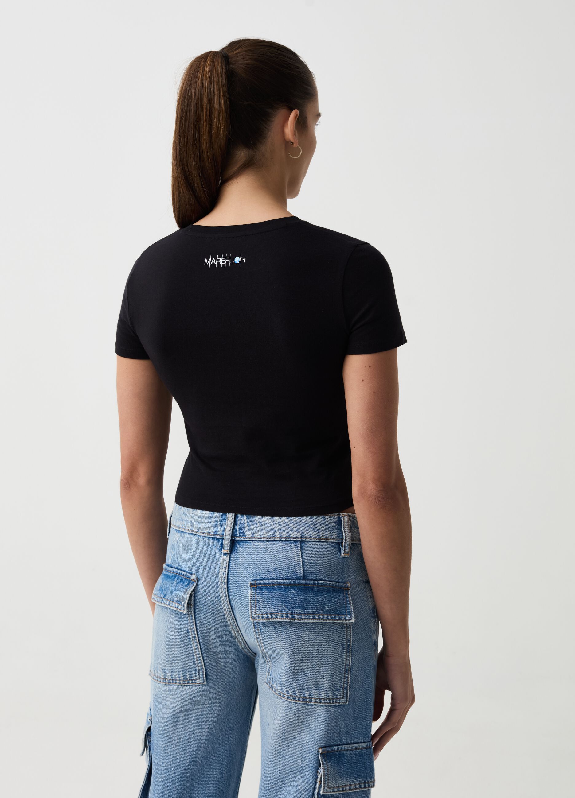 B.ANGEL FOR THE SEA BEYOND cropped T-shirt with print