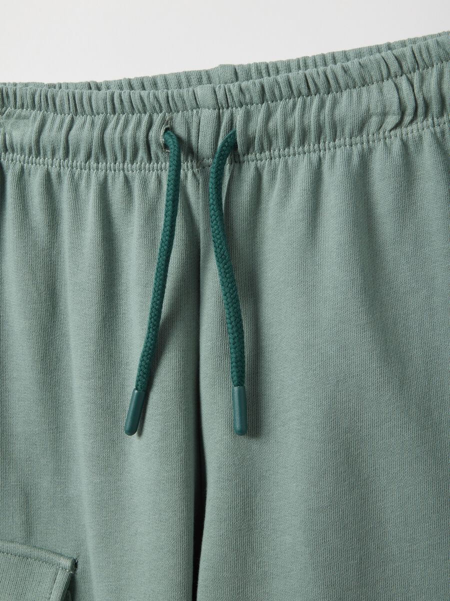 Children's green pure cotton sweatshirt and trousers set regular fit_2