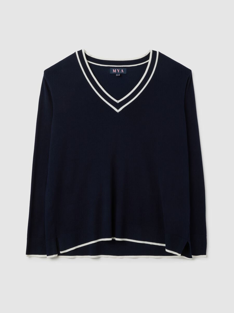 Regular fit blue pullover_4