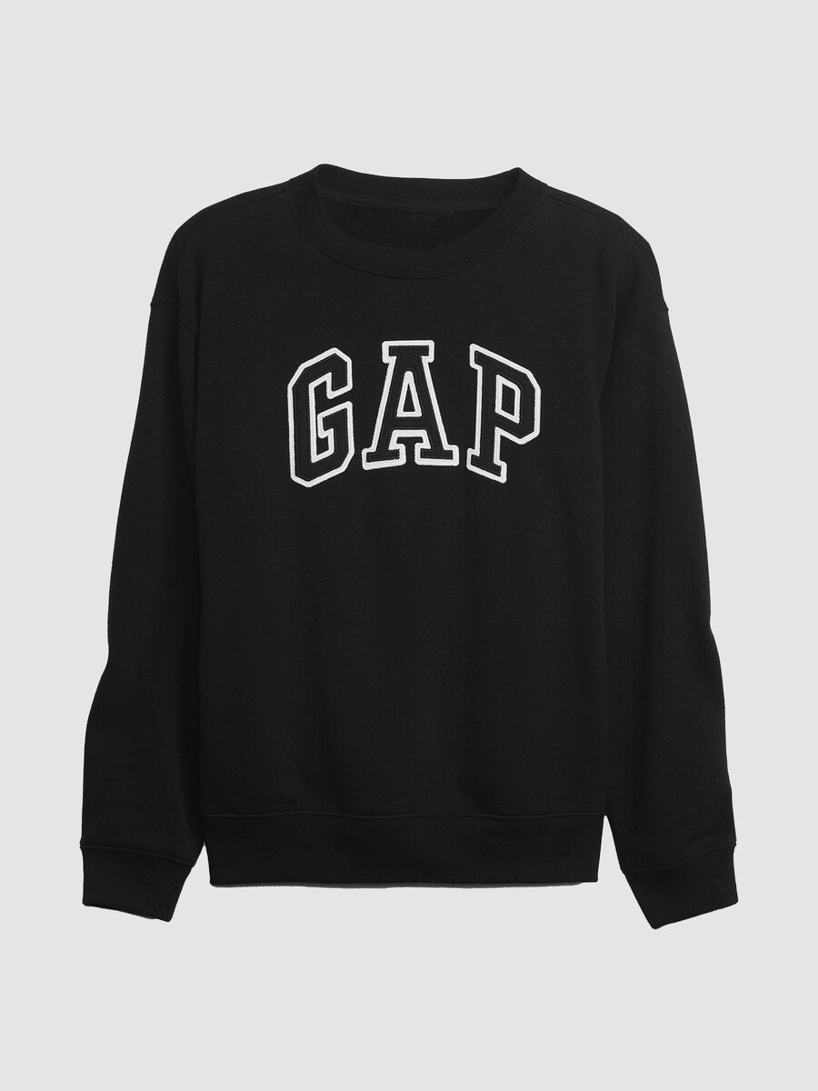 Sweatshirt with round neck and logo embroidery_0