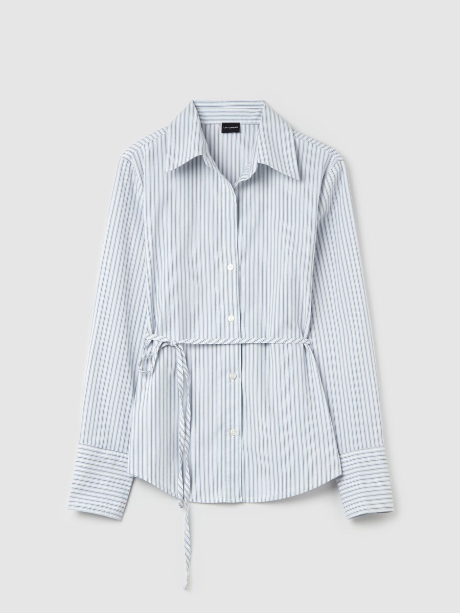 Striped shirt with belt_4