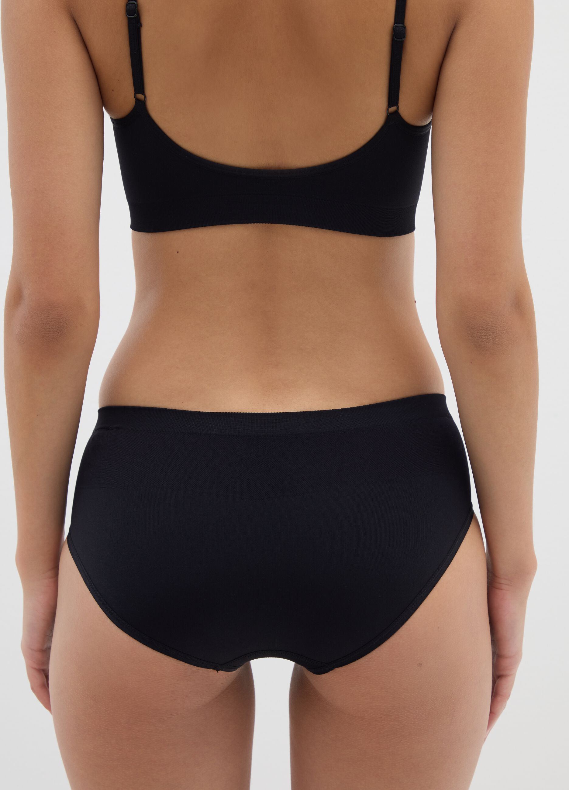 Slip in tessuto elasticizzato nero