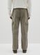 Beige regular fit pure cotton cargo trousers_2