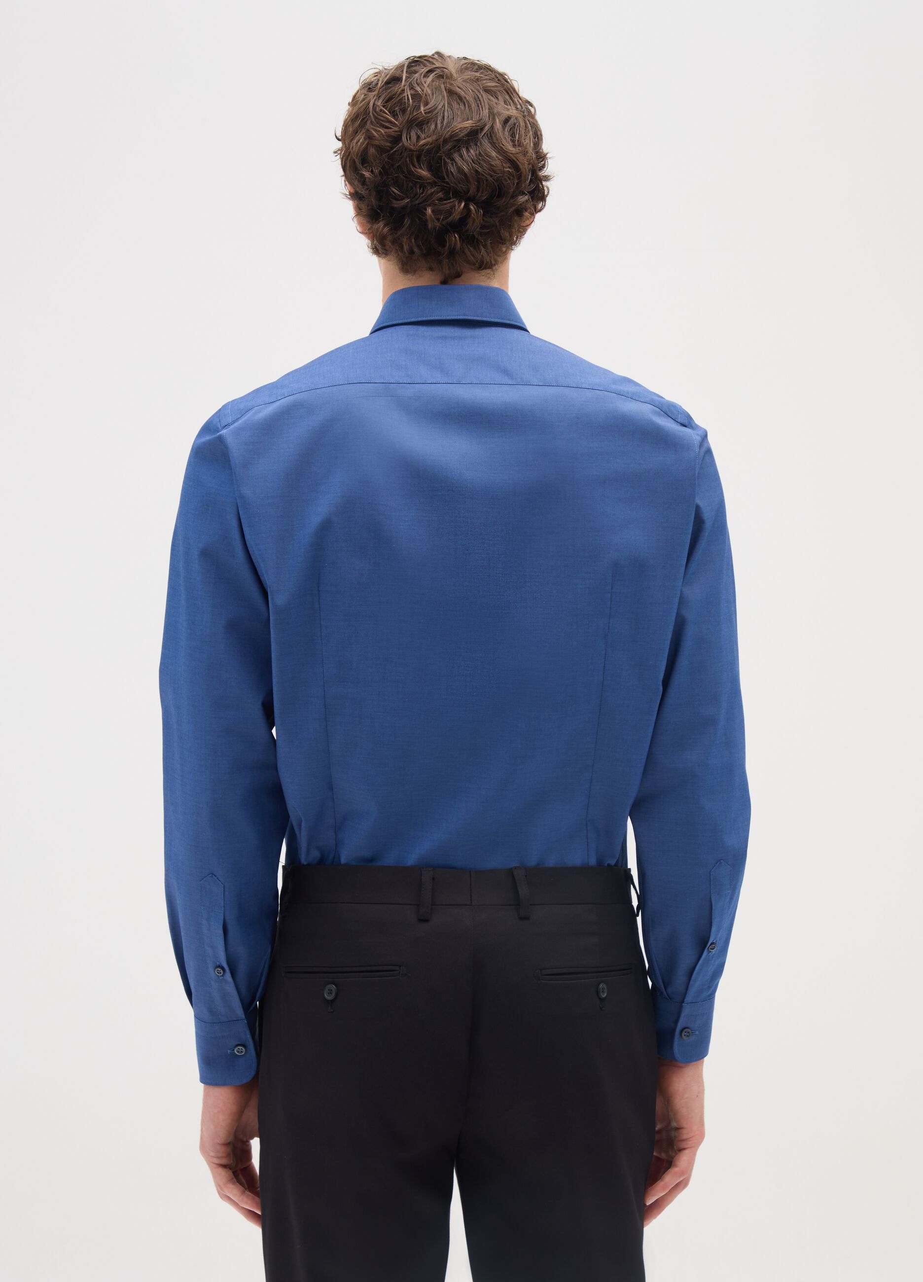 Slim Blue Cotton Shirt
