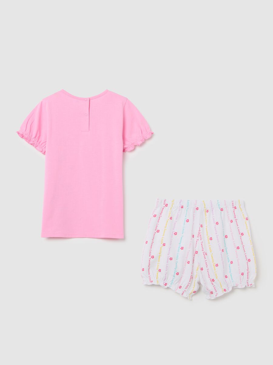 Pink Short Pyjamas with Tweety Print in Cotton_1