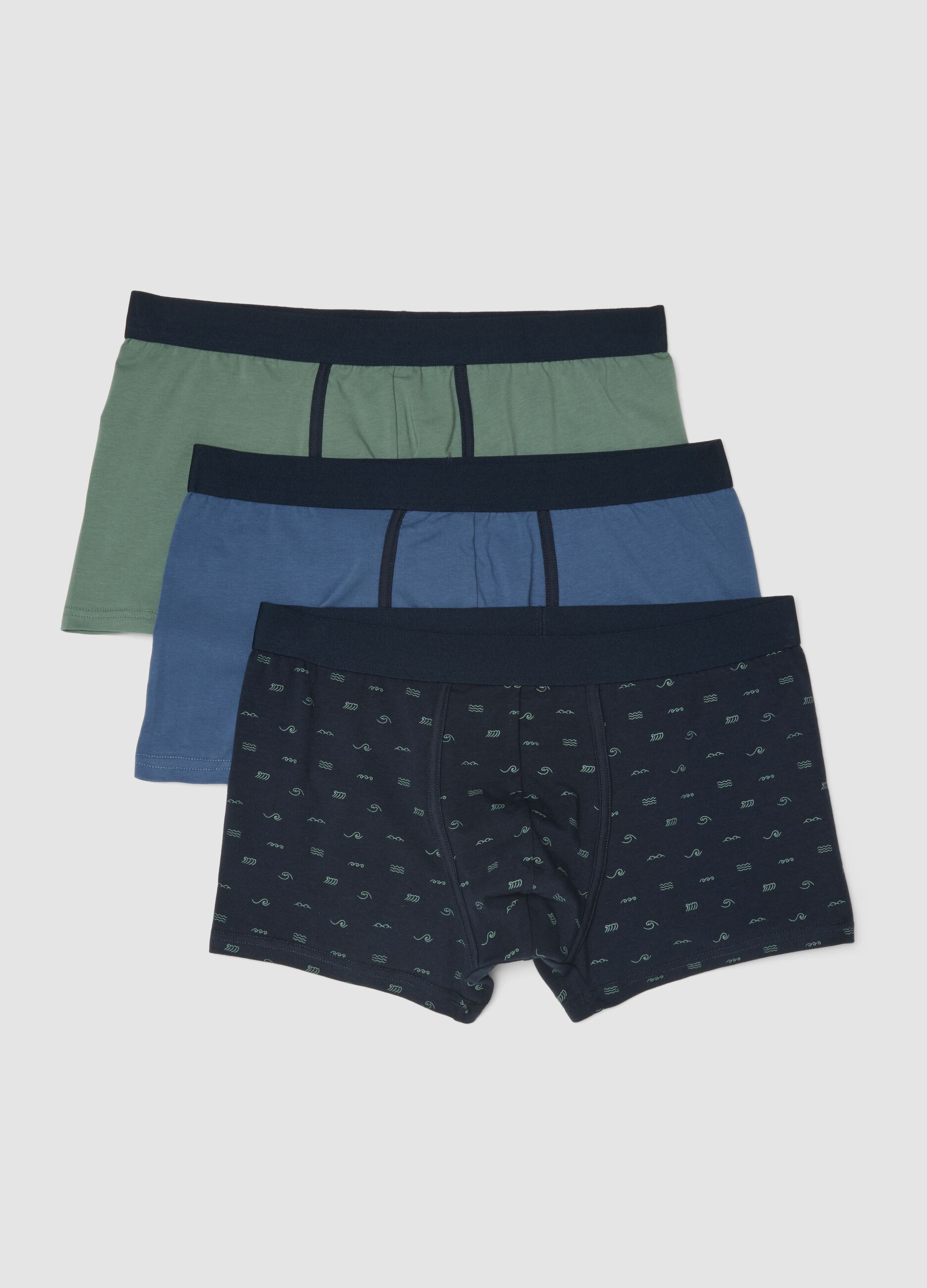 Tripack boxer in cotone elasticizzato multicolor regular fit