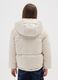 Regular fit beige padded jacket for girls with hood_1