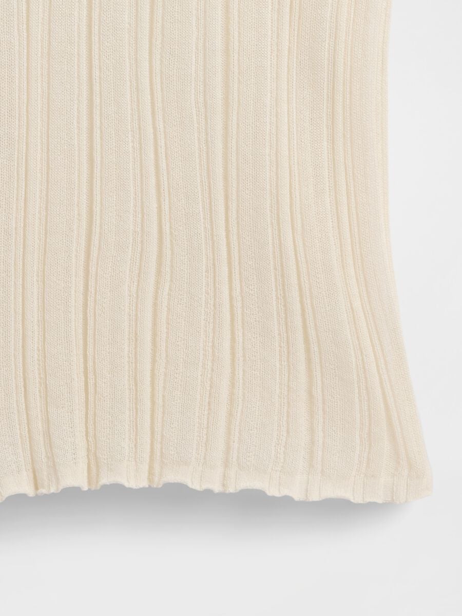 White Sweater with Sheer Long Sleeves_5