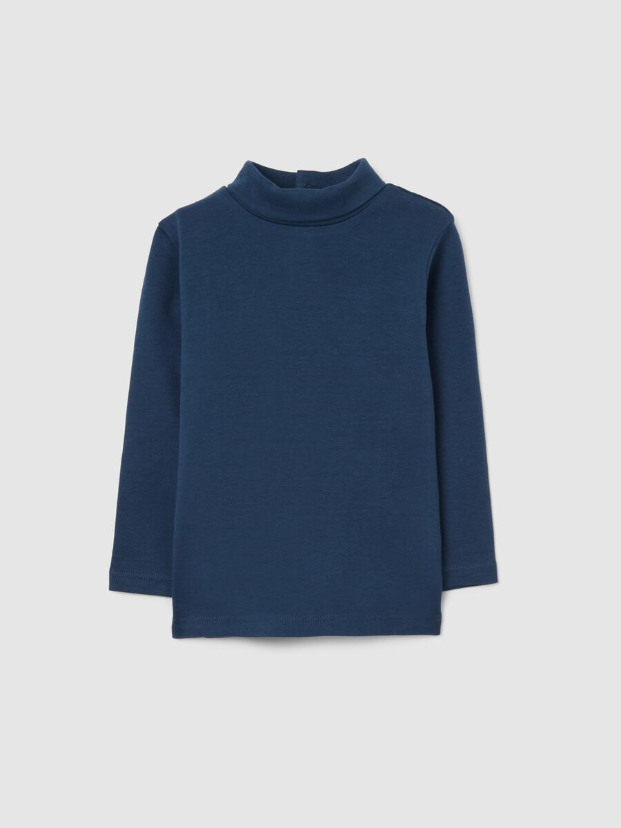 Maglietta da bambino in puro cotone blu regular fit_0