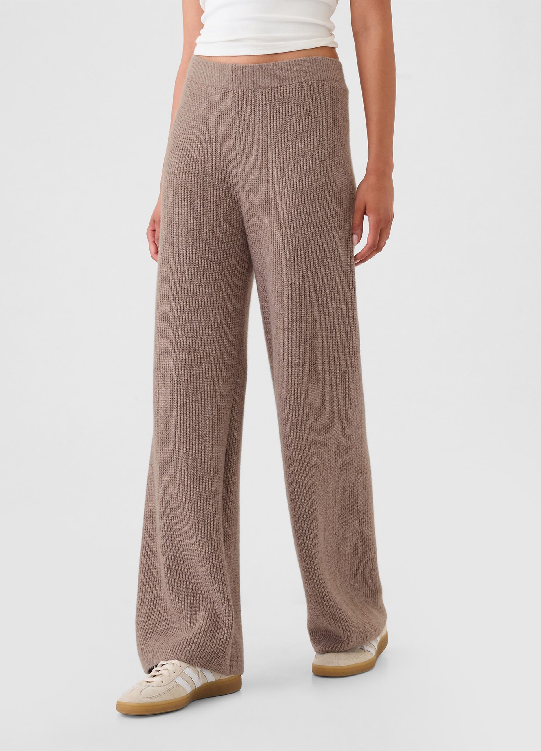Ribbed wide-leg trousers