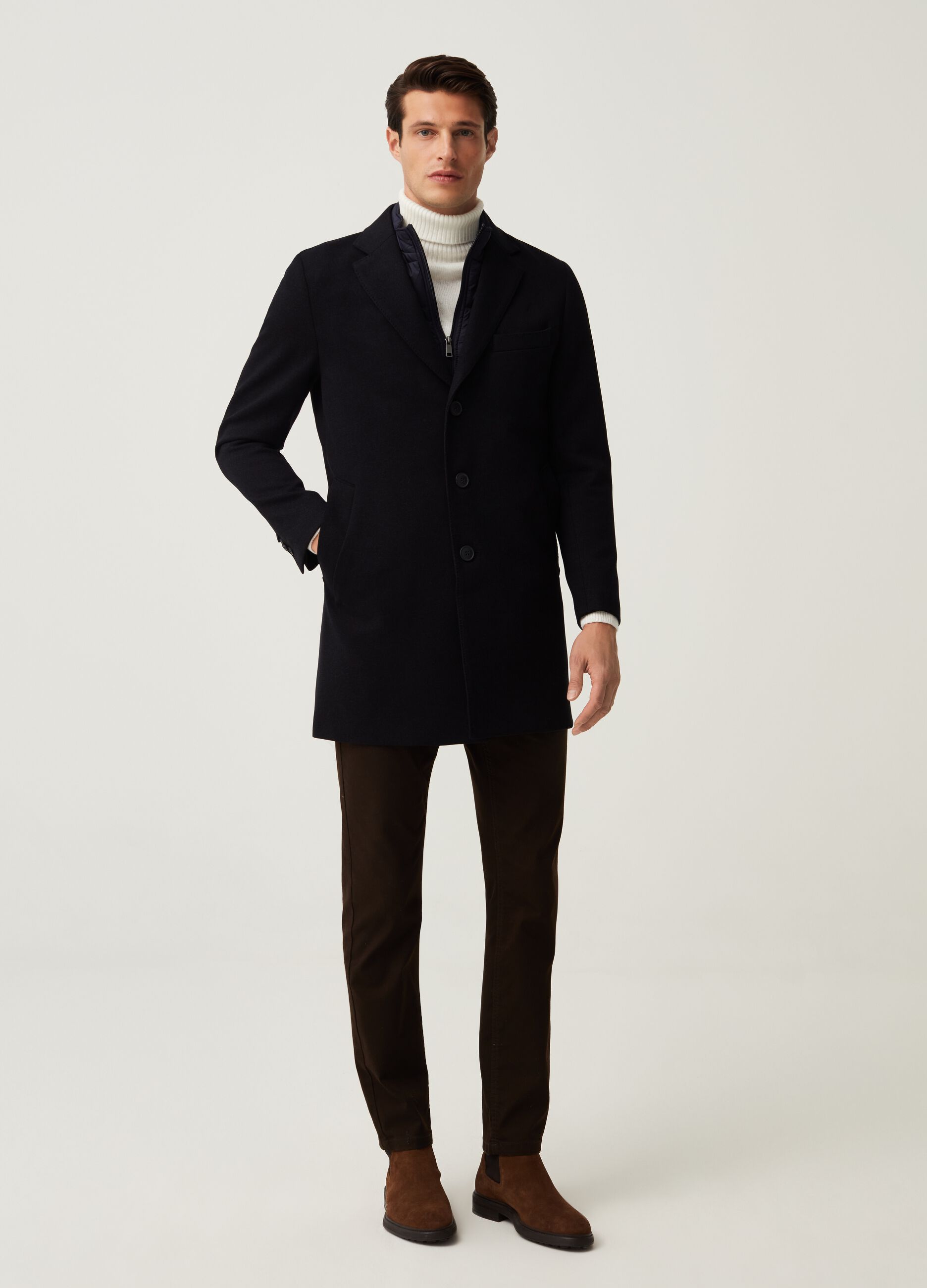 Cappotto tinta unita con gilet rimovibile_1