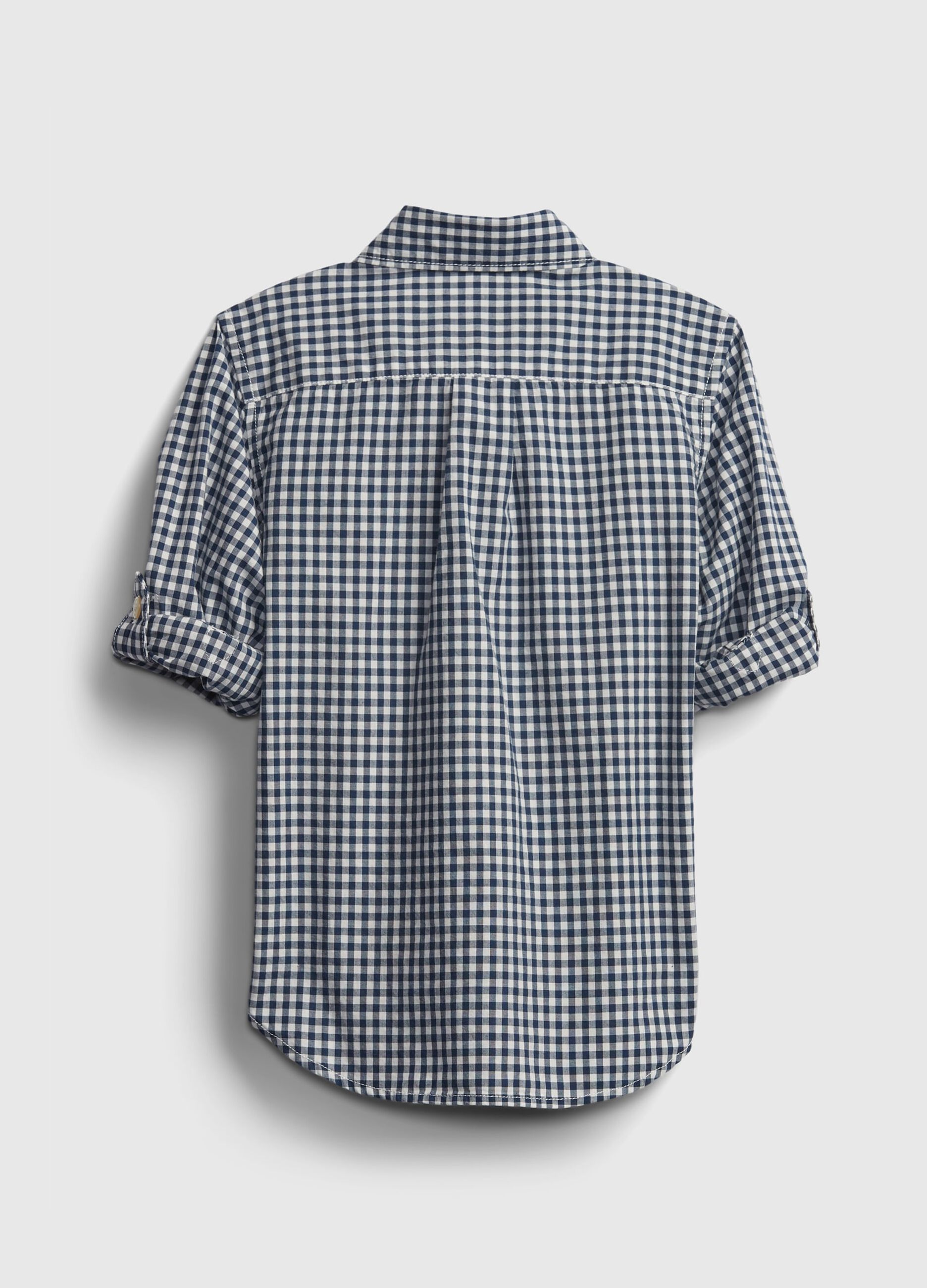 Cotton shirt with gingham pattern