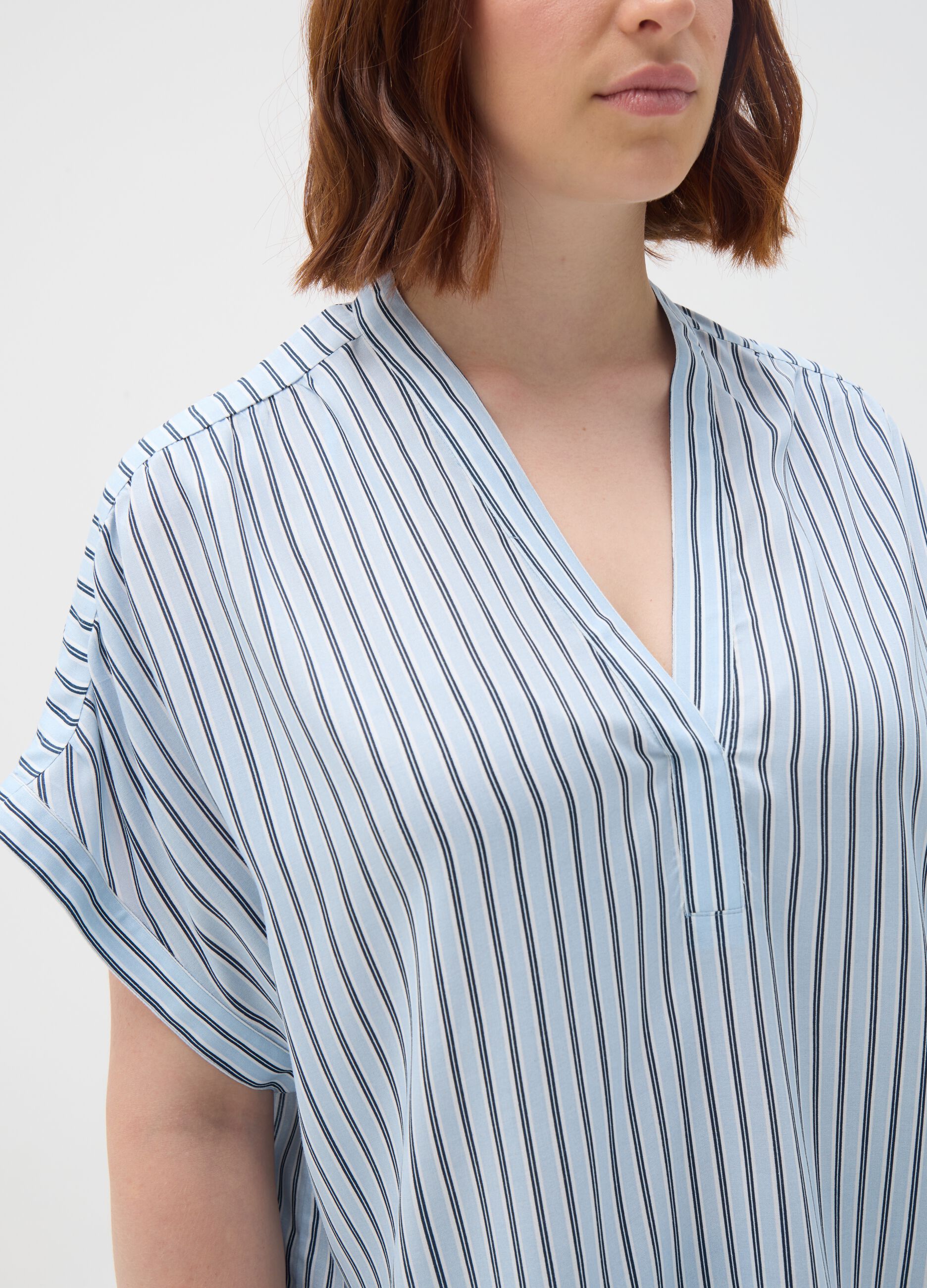 Multicolour pure viscose blouse in regular fit