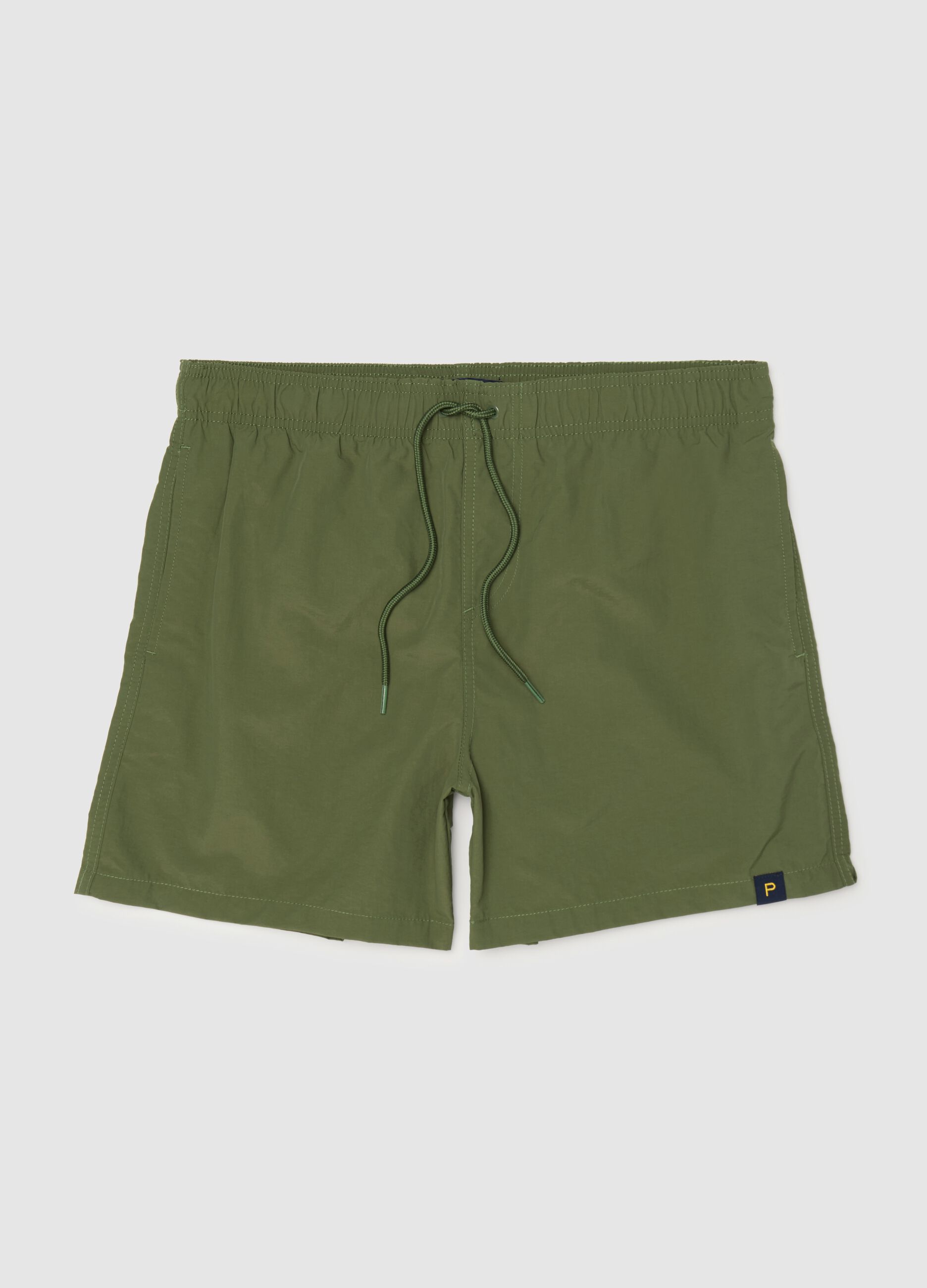 Boxer mare da uomo in misto verde regular fit con vita elastica