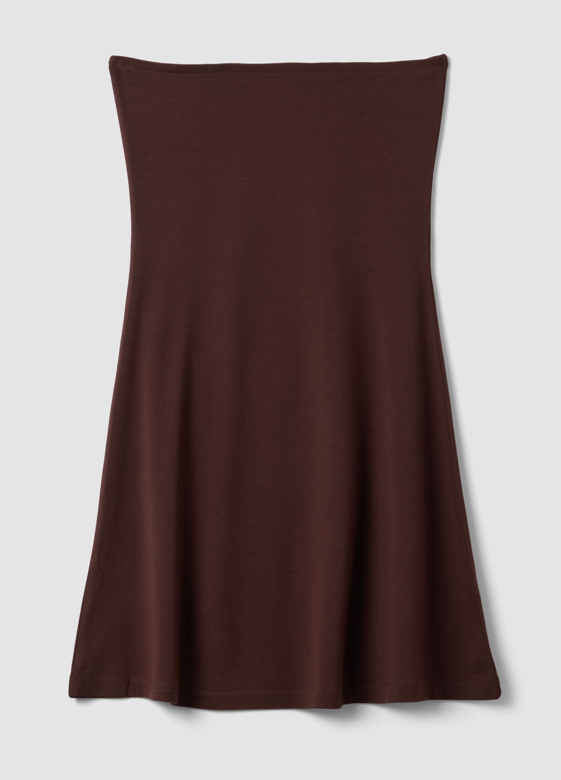 Brown Stretch Viscose Mini Dress
