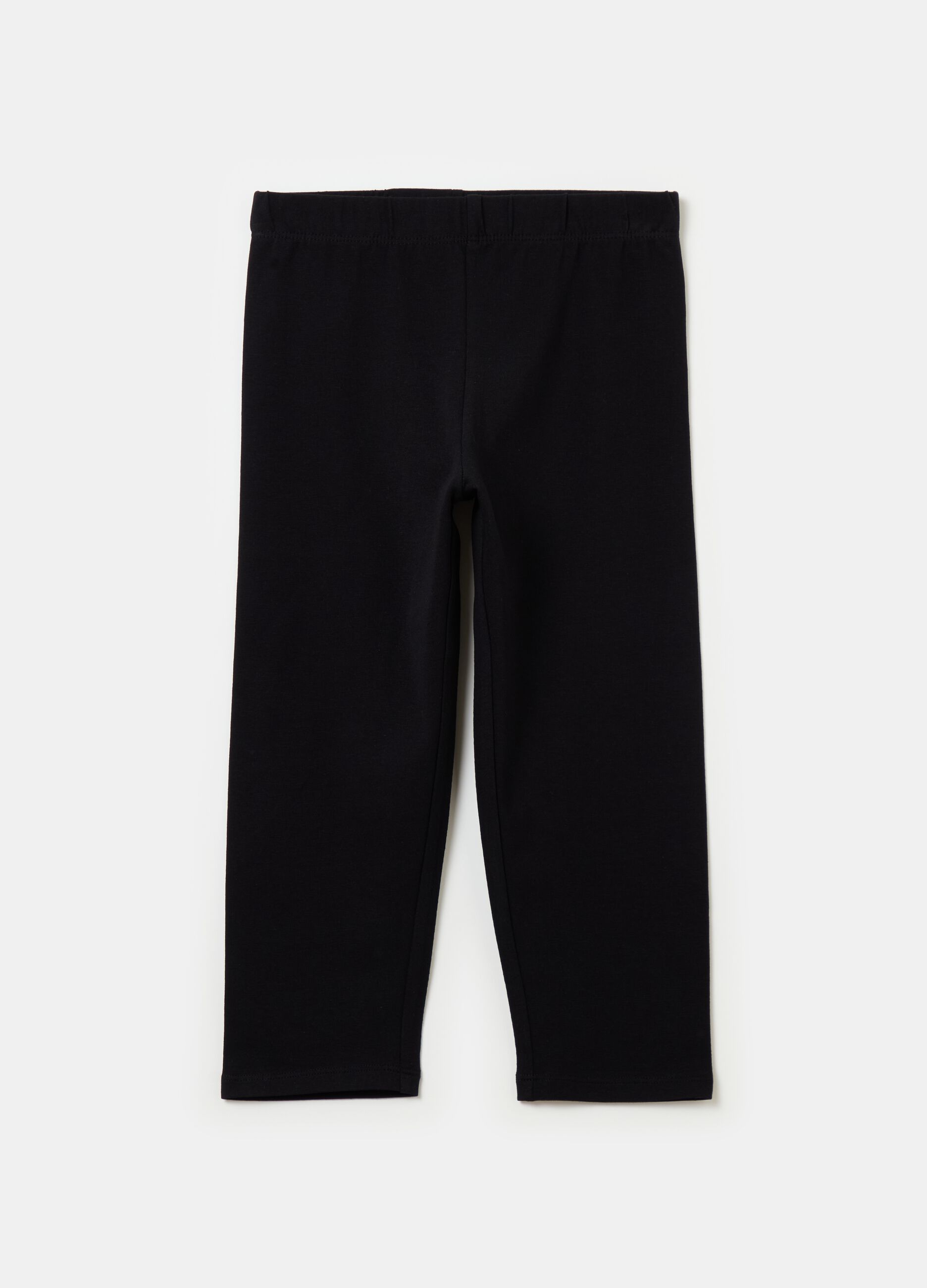 Solid colour three-quarter leggings