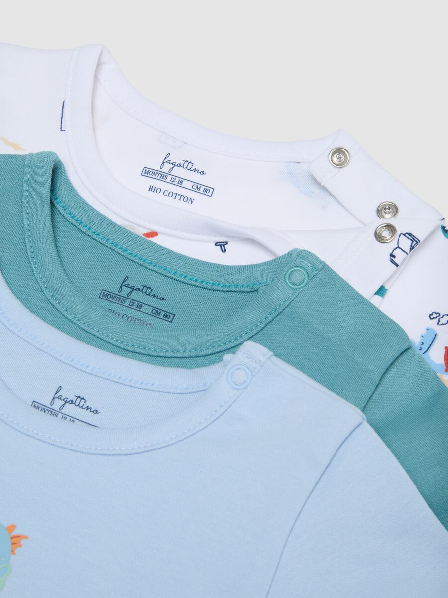 Multicolour pure cotton baby bodysuit tripack_3