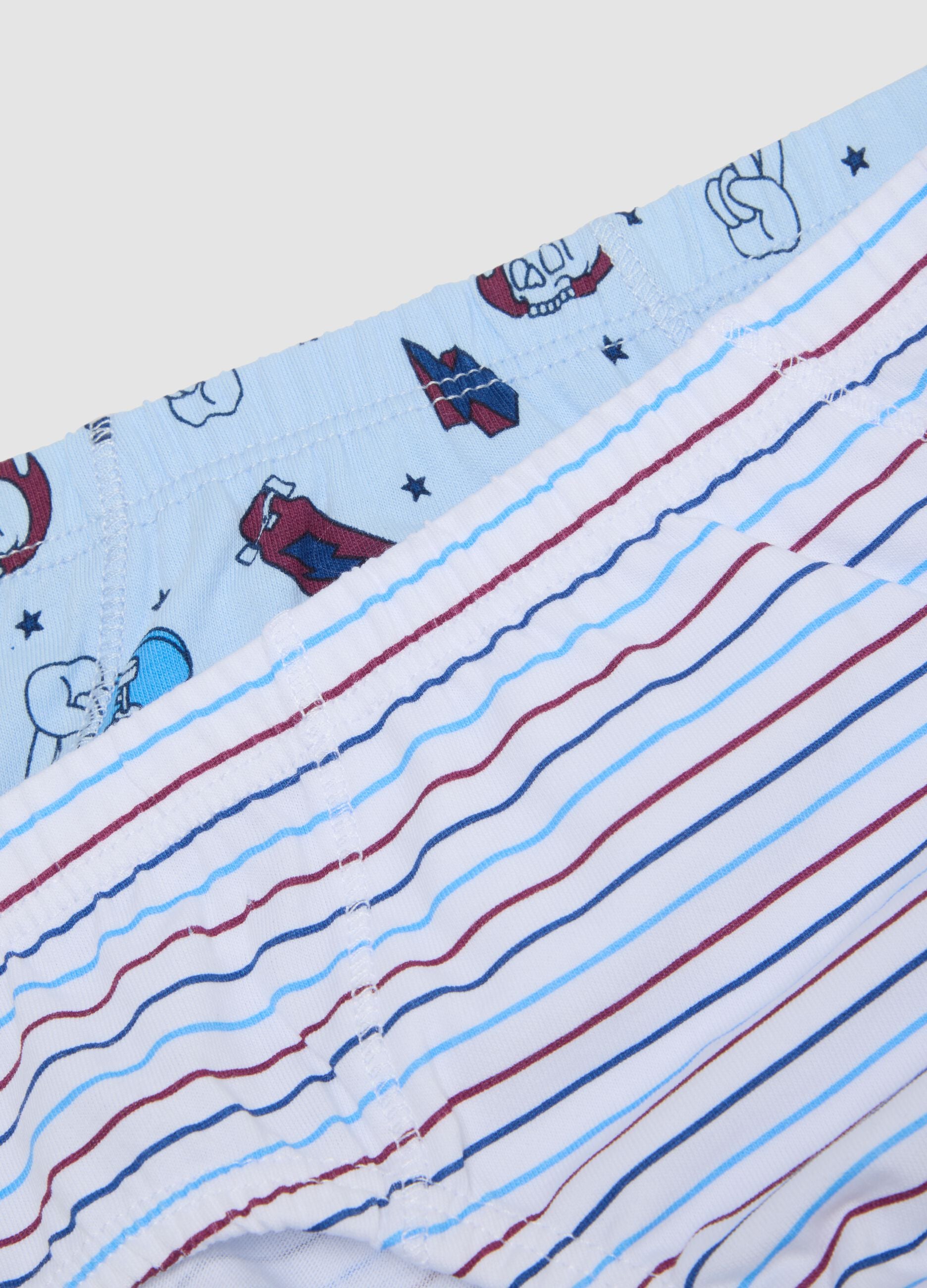 Tripack di slip multicolor in puro cotone organico per bambino e ragazzo