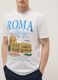 White pure cotton T-shirt with print, regular fit_2