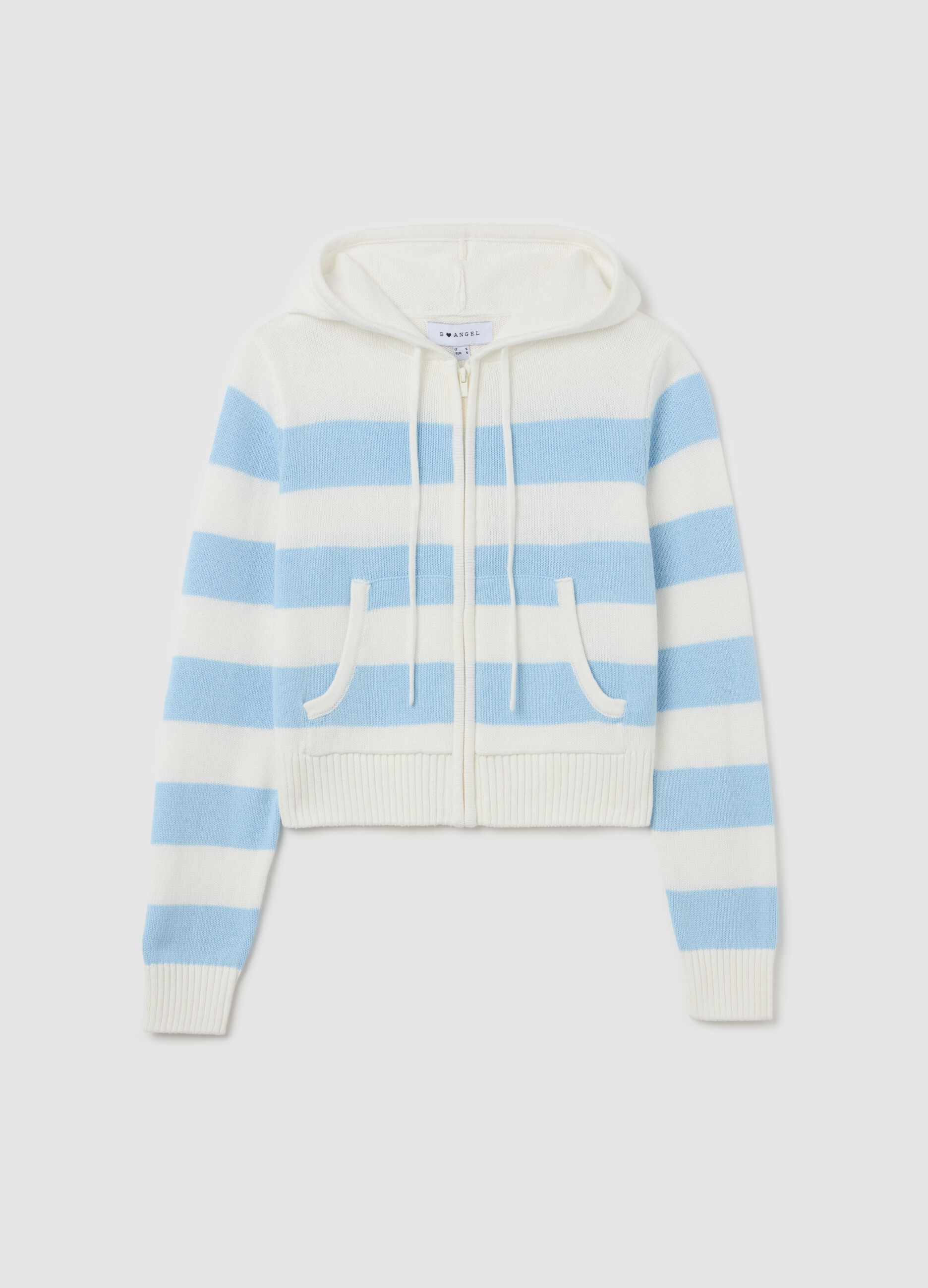 Full-zip cardigan with hood