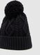 Black children's hat with pompom_2