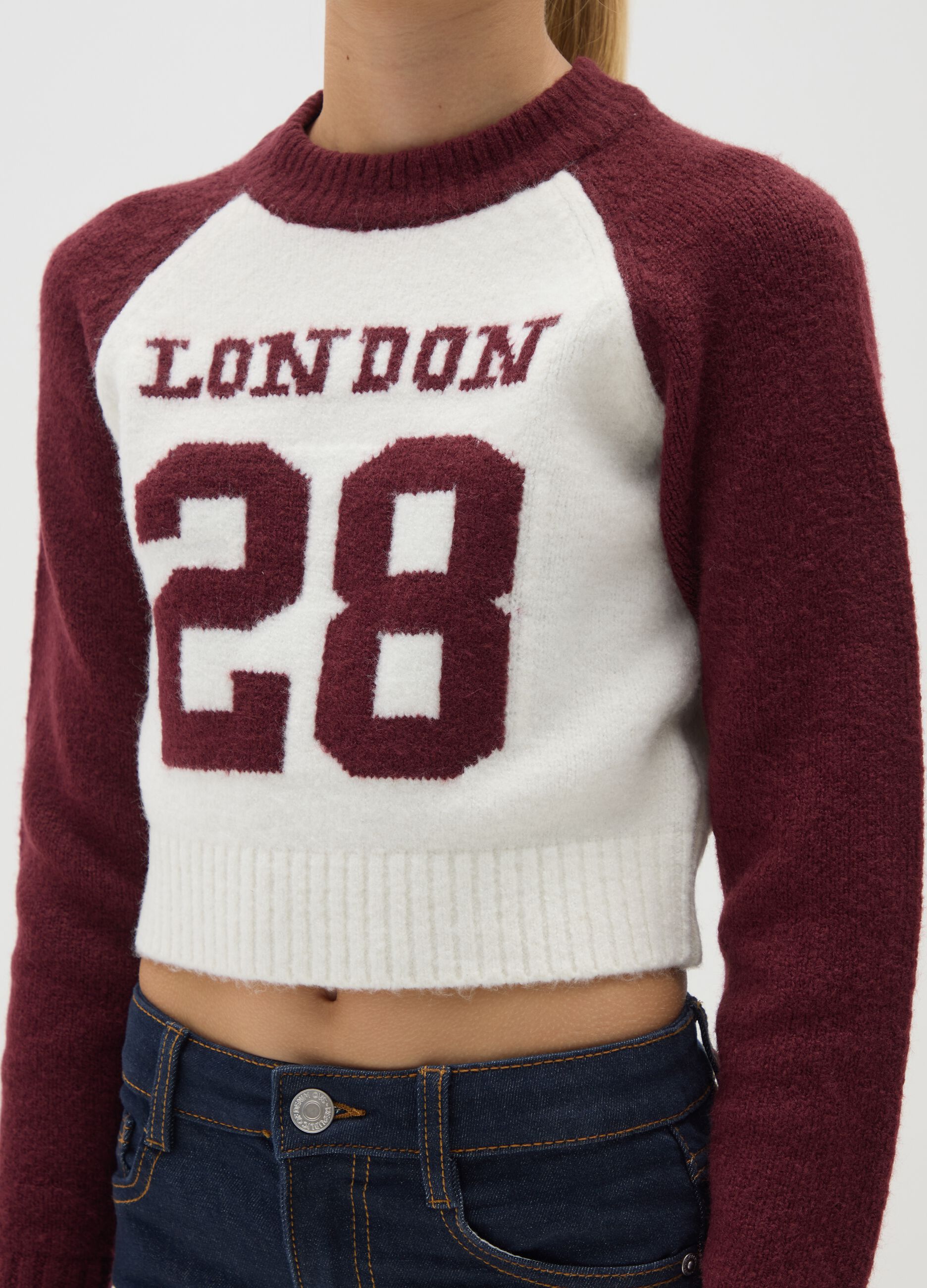 Girls' fitted acrylic blend multicolour sweater