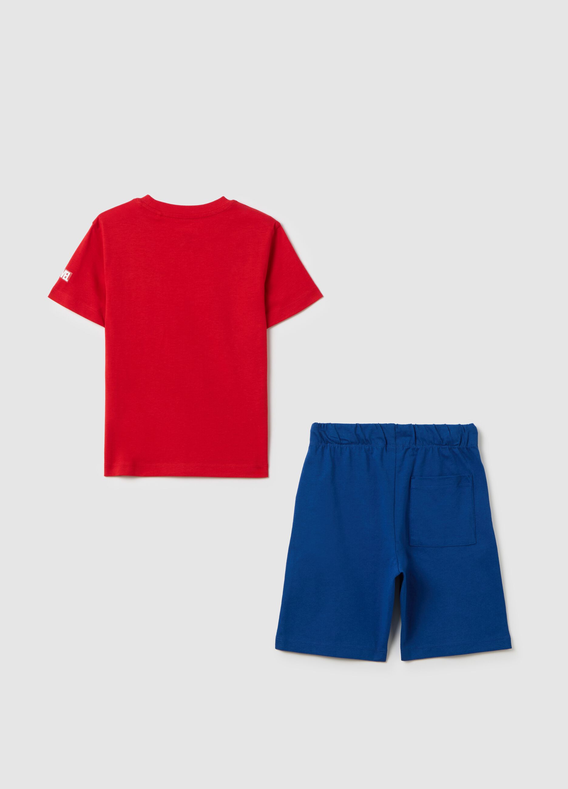 Children's jogging set in pure red and blue cotton regular fit