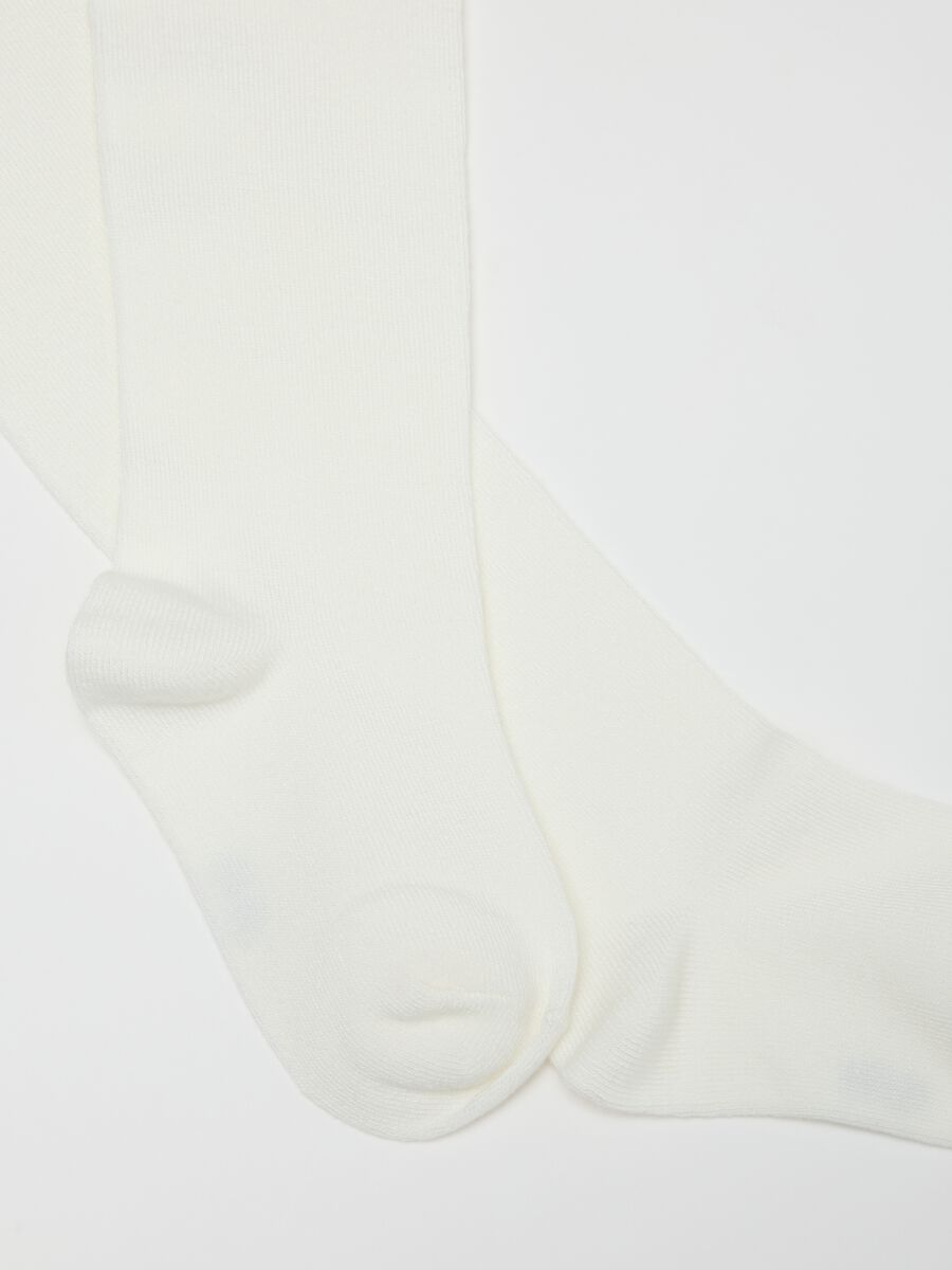 Girls' white stretch tights_1