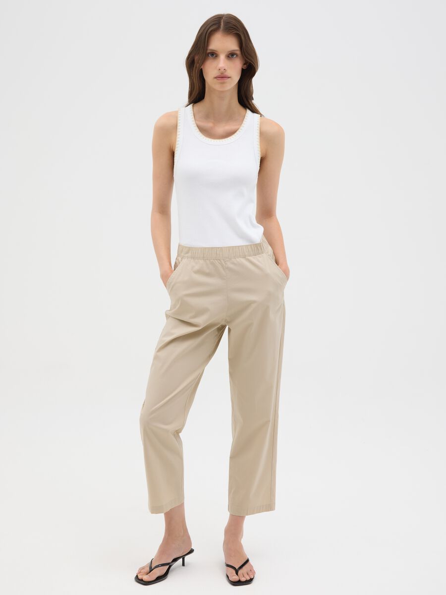 Women's White Stretch Cotton Vest_2