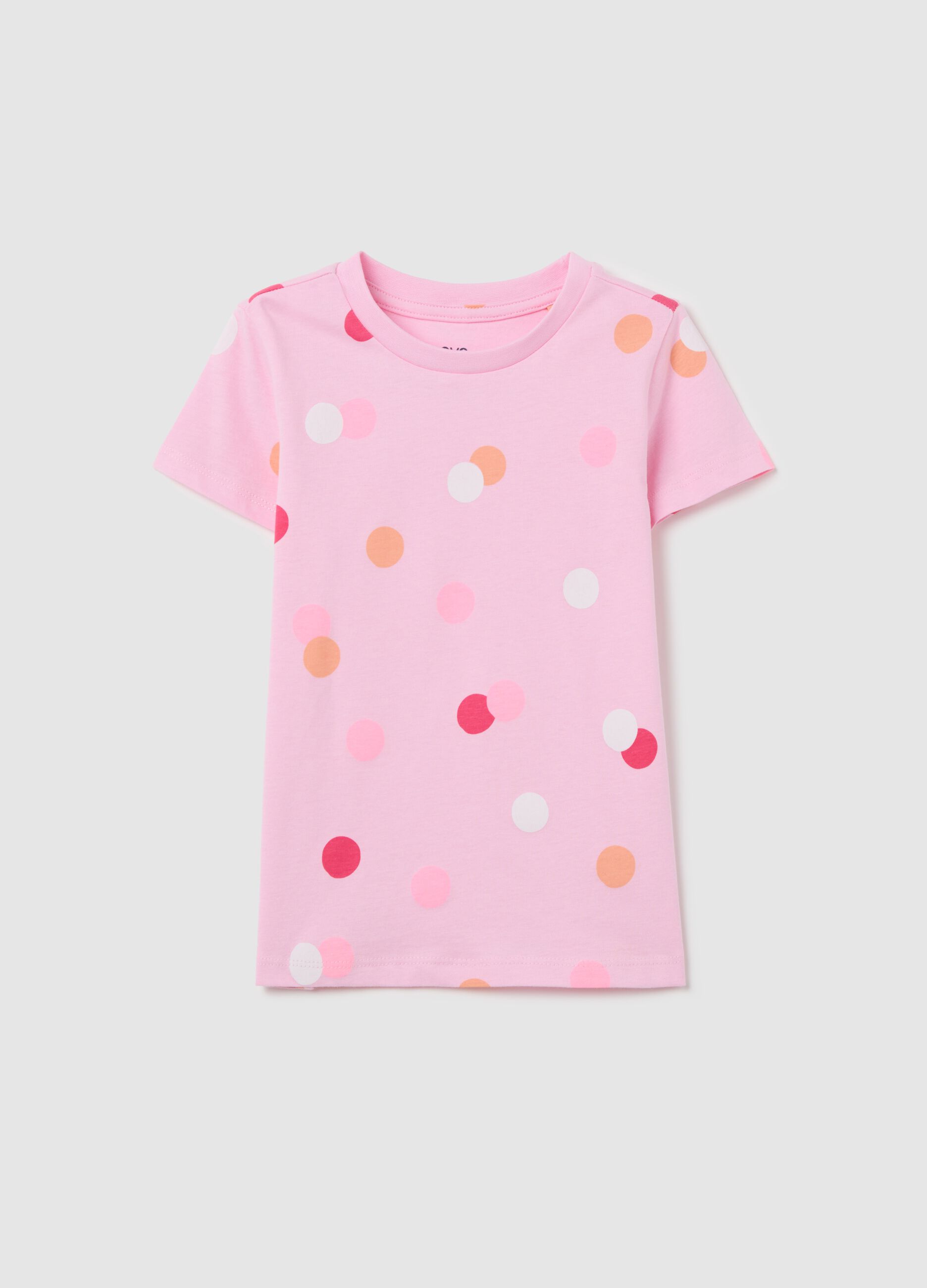 Pink T-shirt in cotton with print