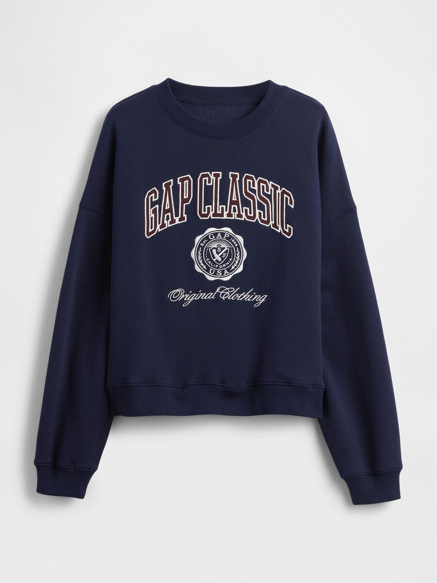 Blue Sweatshirt with Text in Cotton Blend_3