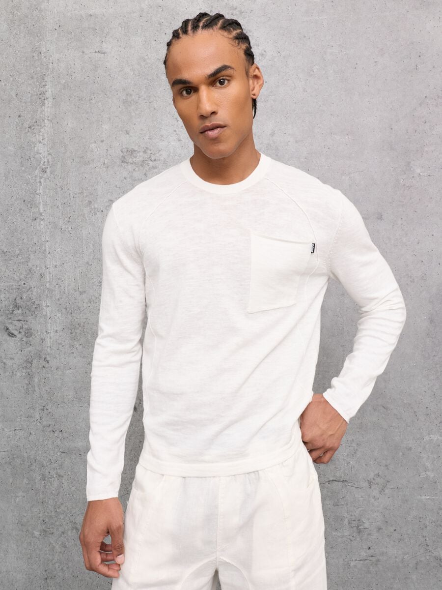 Knit Longsleeve T-shirt White_2