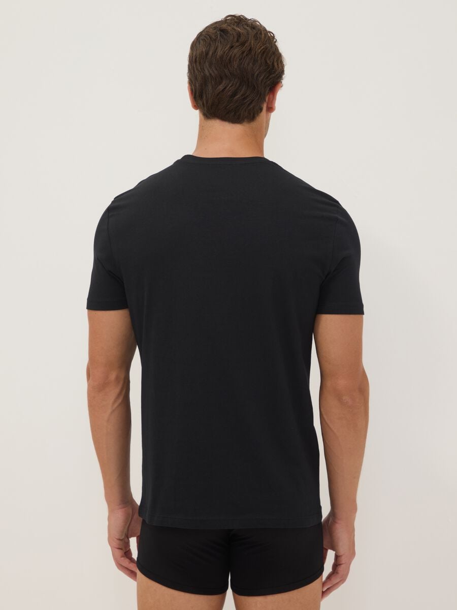 Tripack di t-shirt nere in cotone organico a maniche corte_3
