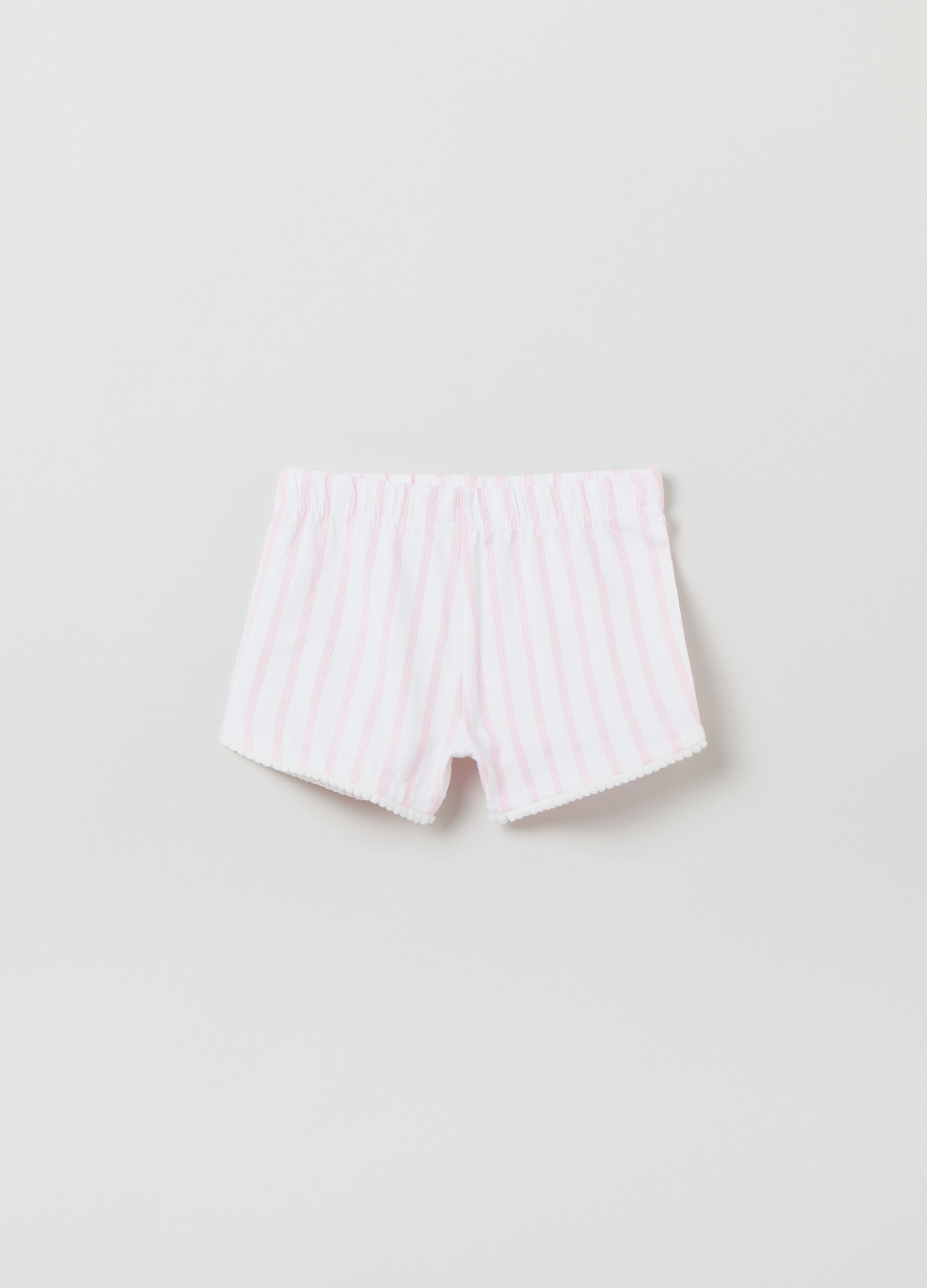 Shorts in cotone stretch stampa a righe_0