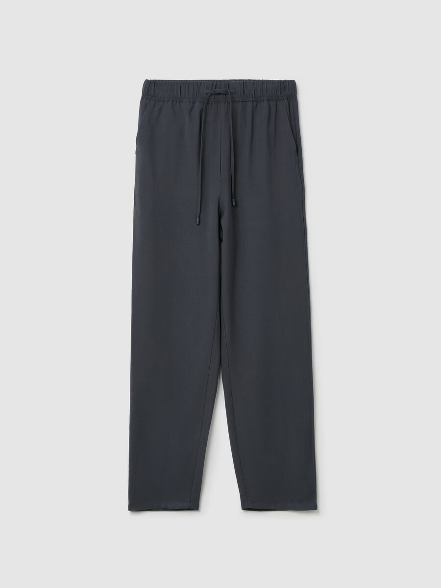 Viscose blend joggers with drawstring_4