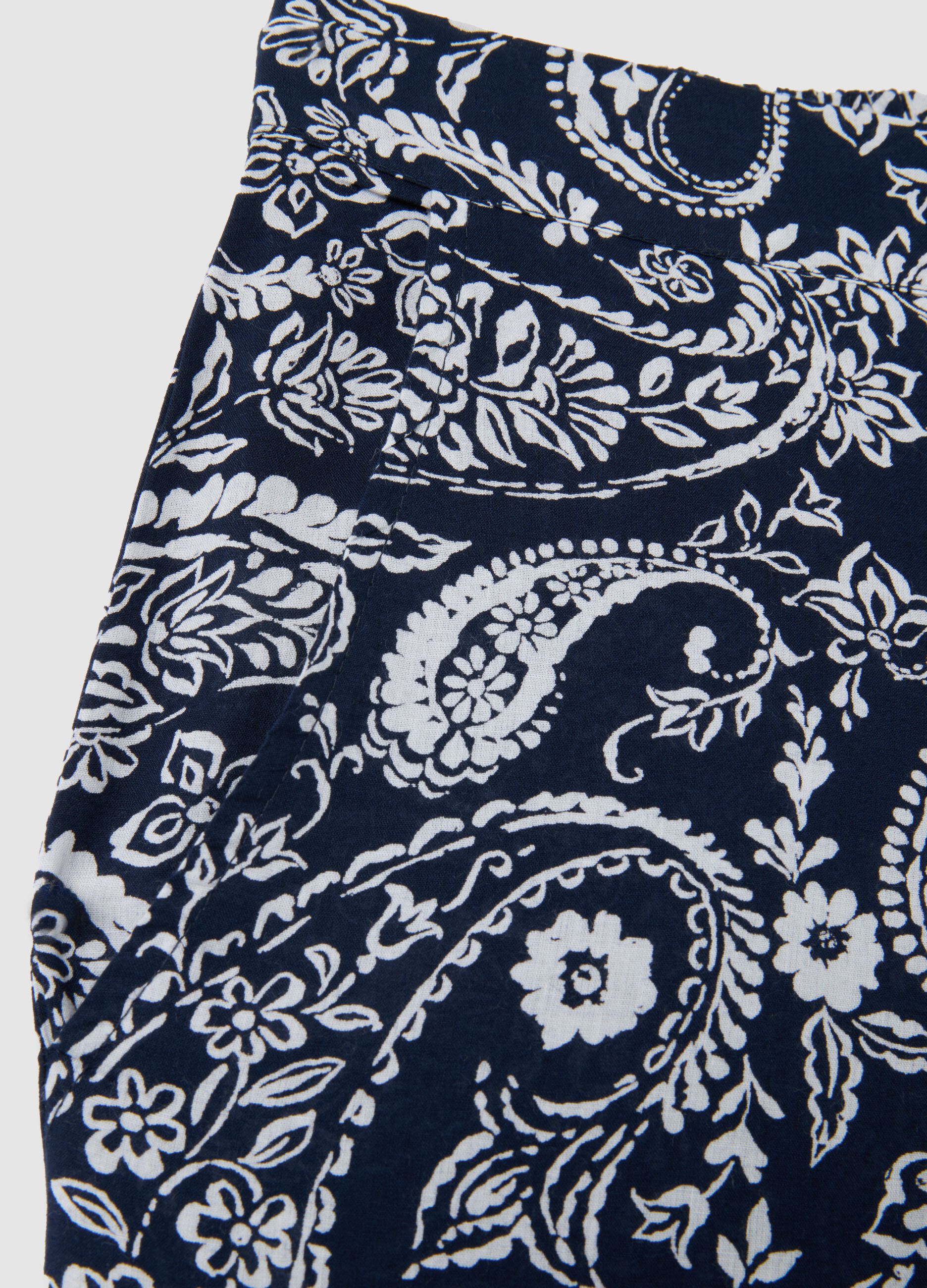 Pure cotton multicoloured flared women's trousers