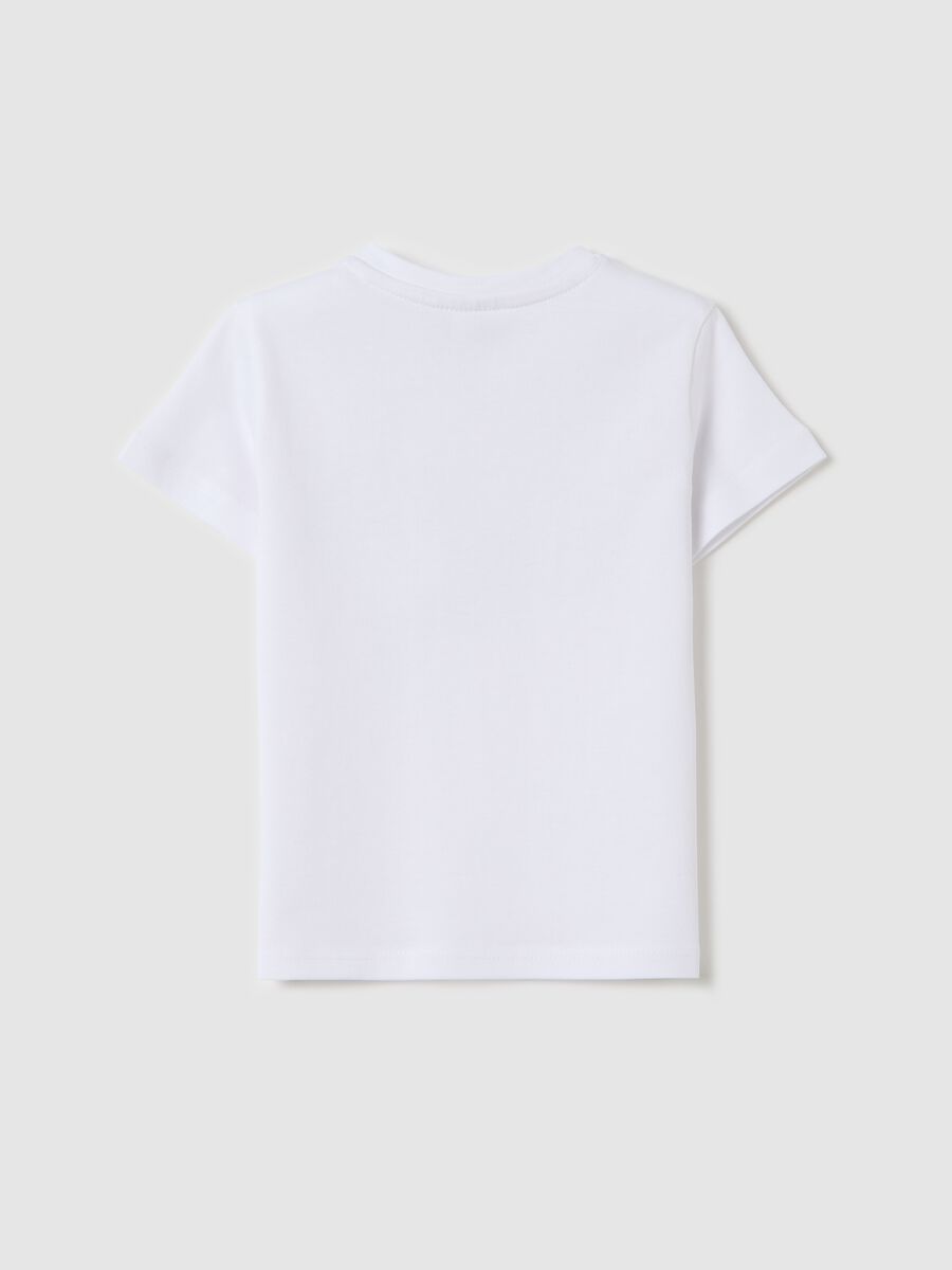 White cotton T-shirt with print_1