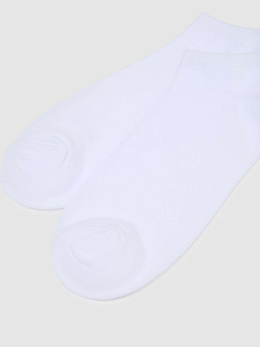 Women's Short White Cotton Stretch Socks Set_1