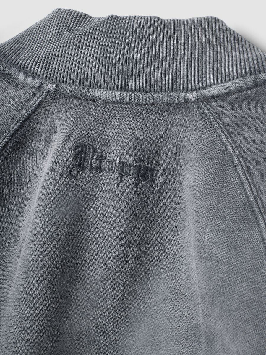 Grey Cropped Shrug Sweatshirt_7