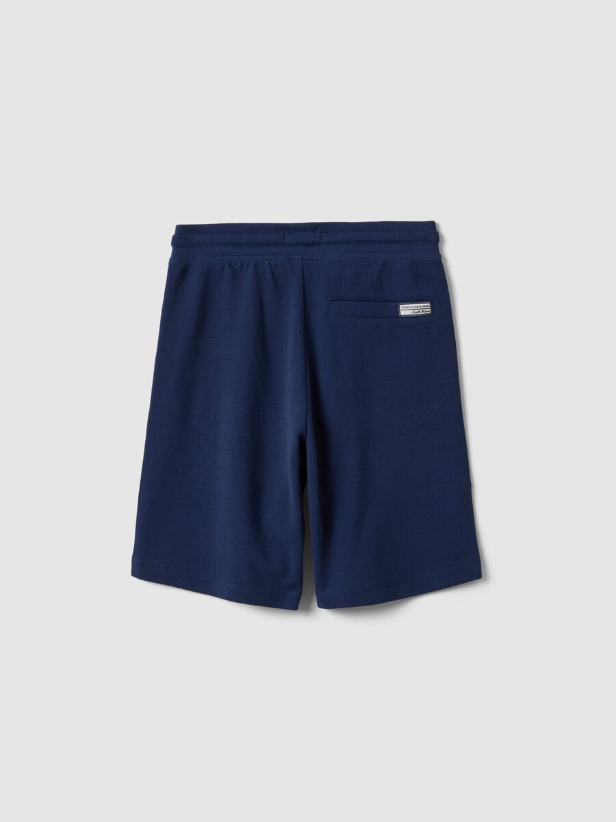 Shorts in puro cotone blu da bambino regular fit_1