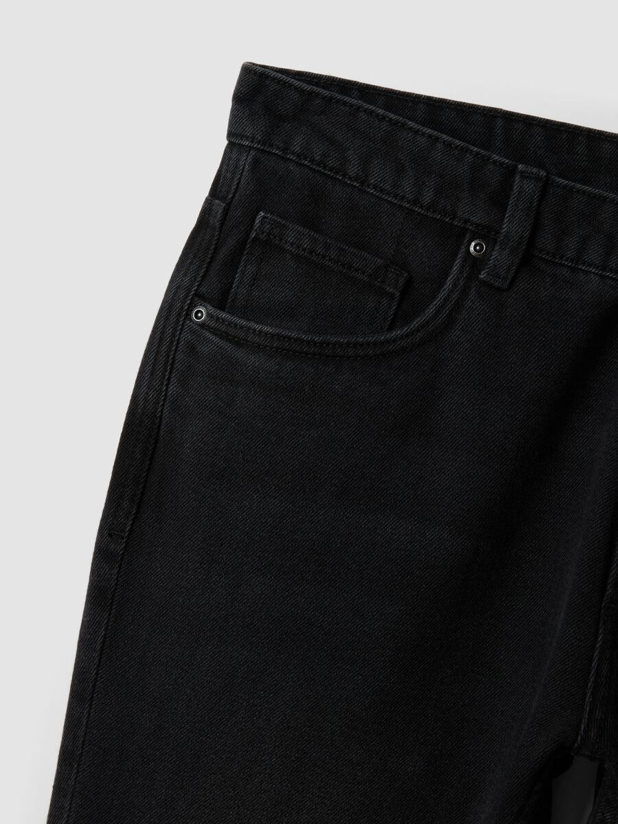 Black denim jeans in cotton-viscose blend, regular fit_5
