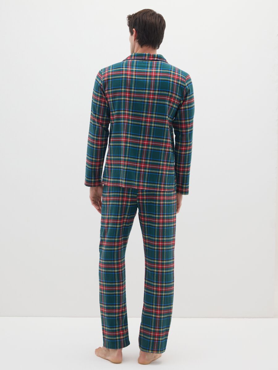 Pigiama in puro cotone multicolor regular fit a quadri_2