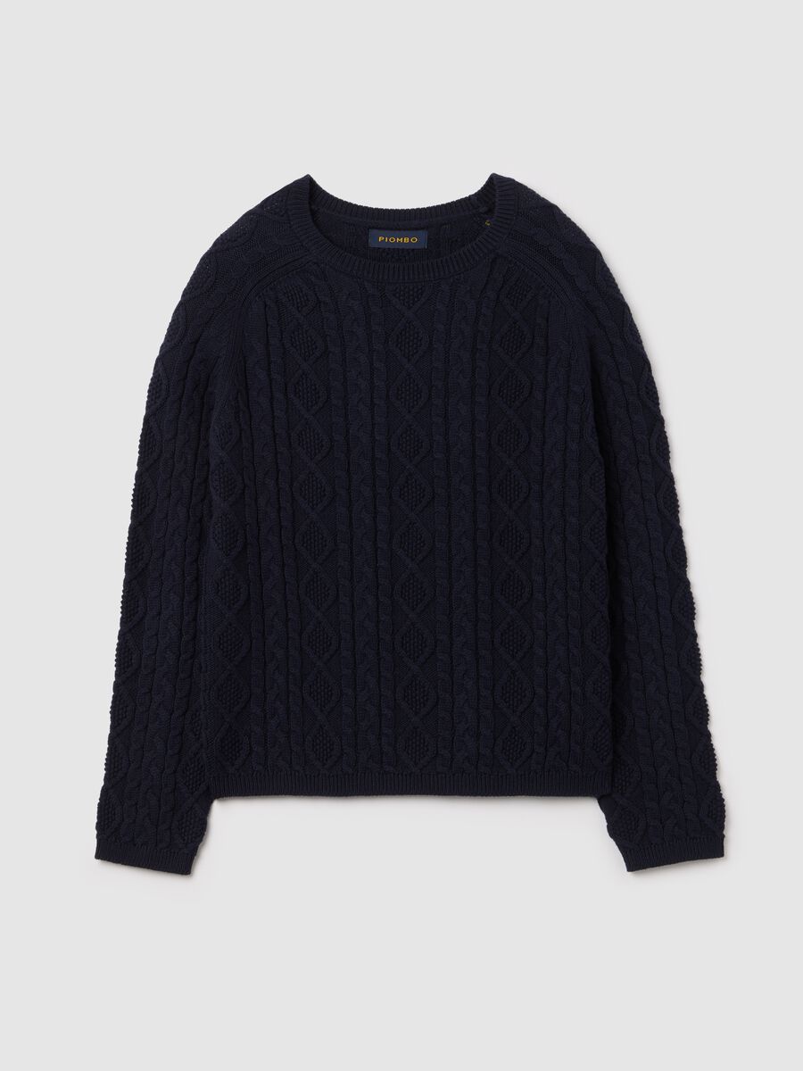 Cable-knit pullover with diamond motif_4