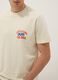 Beige pure cotton jersey T-shirt with slogan, regular fit_3