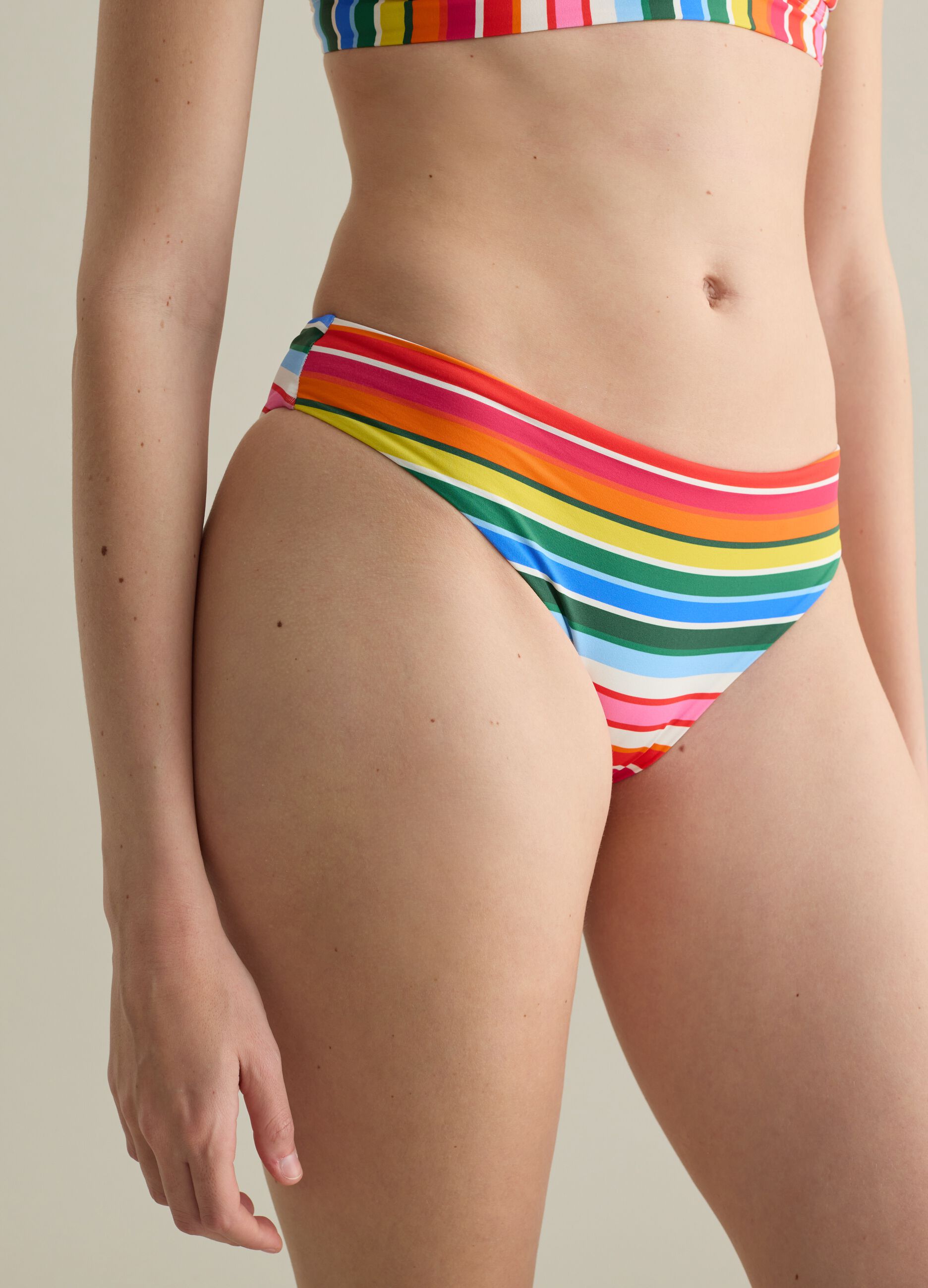 Women’s briefs in multicoloured stretch fabric with elasticated waist